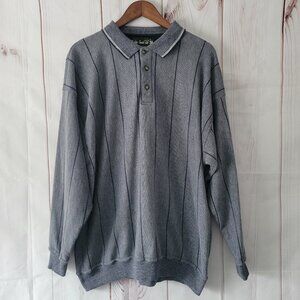 Vintage 90s Knights of the Round Table Striped Long Sleeve Polo Shirt 3 Button